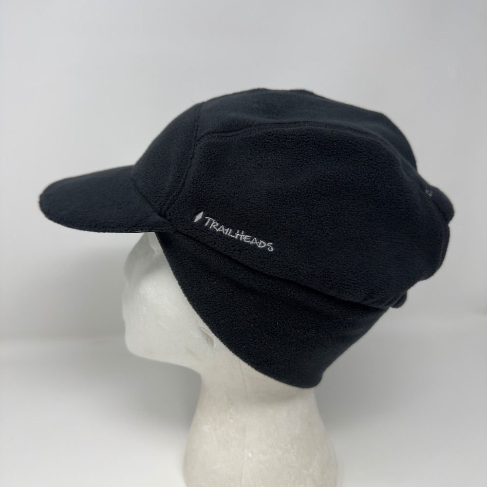 TrailHeads Black Fleece Ponytail Hat Ear Warmer Winter Running Cap